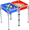 VEVOR Sensory Table for Toddlers, Kids 2-Station Sand and Water Adjustable Play Table with Detachable Storage Bins and Non-Slip Feet, Carbon Steel Frame, Rounded Corners, for Boys and Girls Exploring