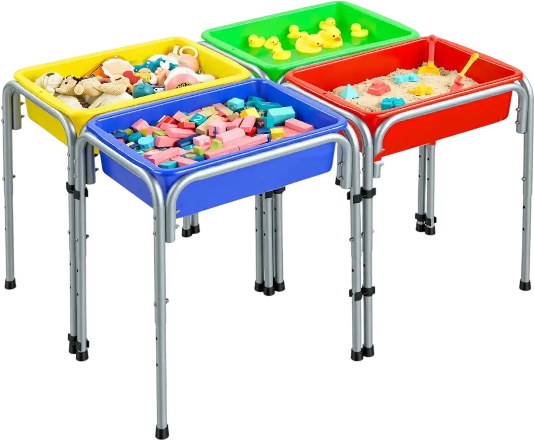 Vevor Sensory Table 4-Station Sand and Water Adjustable Play Table New