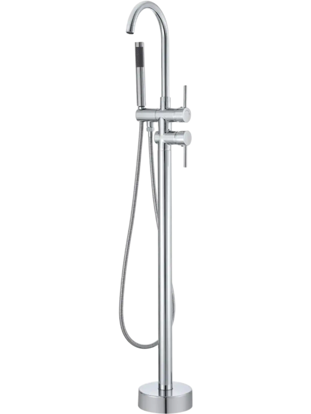 VEVOR Freestanding Bathtub Faucet, Floor Mount, Freestanding Tub Filler, Shower Mixer Taps, Two Water Modes, 360° Swivel Spout, for Bathing & Showering Pet Bathing Cleaning Drains Toilet Flushing