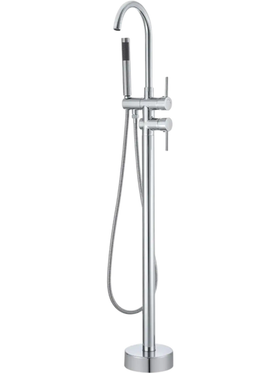 Vevor Bathtub Faucet Freestanding Floor Mount Tub Filler with 2 Water Modes and 360° Swivel Spout New