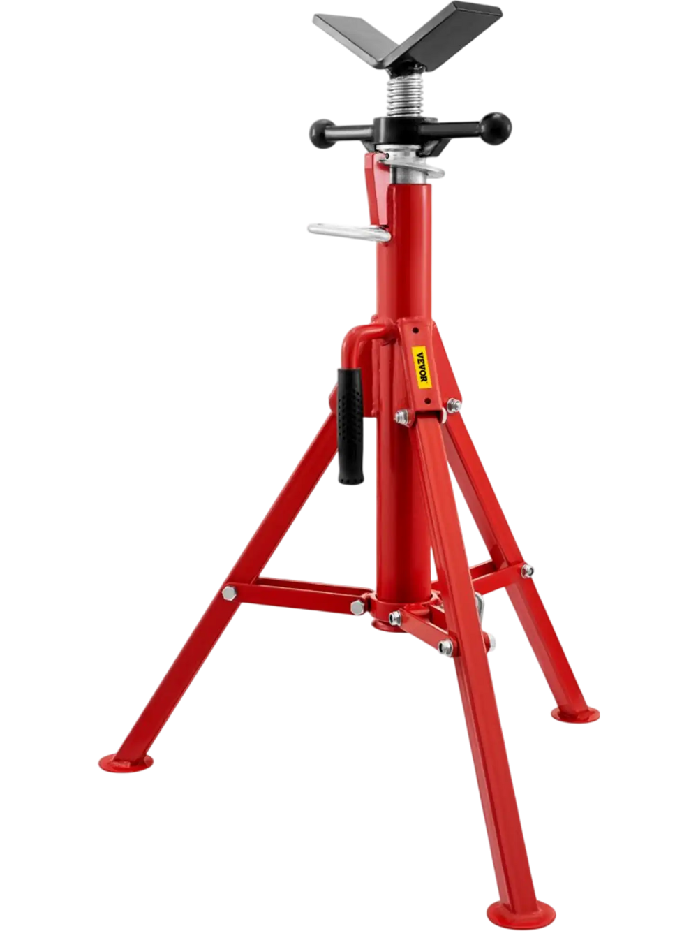 VEVOR V Head Pipe Stand 1/8-12 inch Capacity, Adjustable Height 28-52 inch, Pipe Jack Stands 2500 lbs Load Capacity, Portable Folding Pipe Stands, Carbon Steel Body More Durable