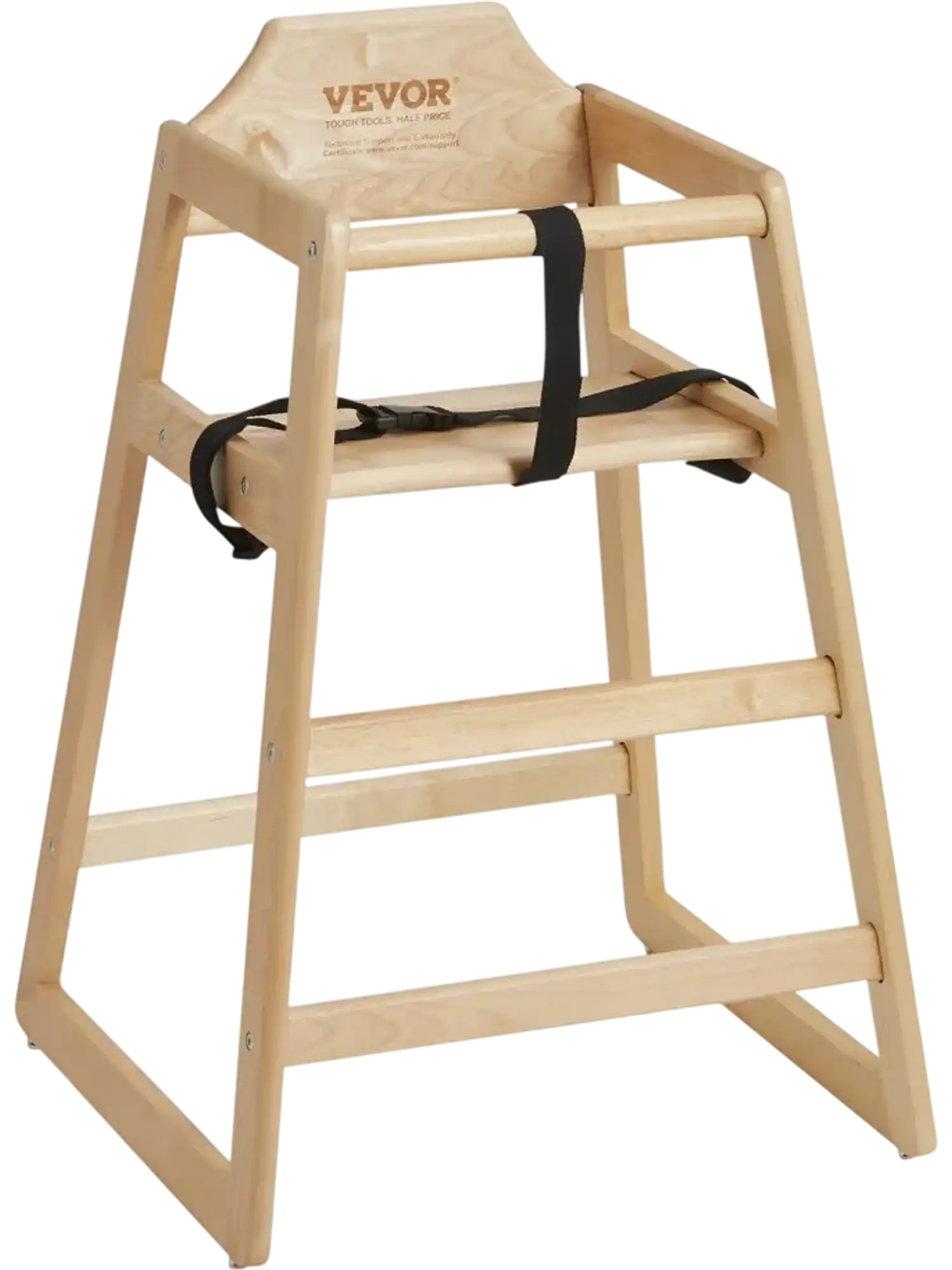 Vevor High Chair Wooden Baby & Toddler Feeding Chair Natural New