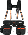 VEVOR Tool Belt with Suspenders 1680D Polyester, 29 Pockets, 29-54 inches Adjustable Waist Size, Tool Belts for Men, Heavy Duty Carpenter Tool Pouch for Carpenters, Electricians, and Gardening, Black