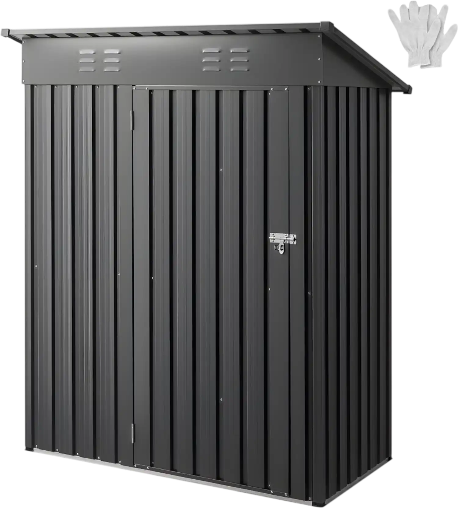 Vevor Metal Garden Shed 5' x 3' Outdoor Storage Building Gray New