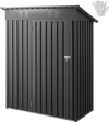 VEVOR 5 x 3 FT Metal Garden Shed, Storage Building with Lockable Door & 2 Louver Vents, Sloped Roof Metal Outdoor Storage Shed, Tool Sheds Outdoor Storage for Backyard, Garden, Patio, Bike, Gray