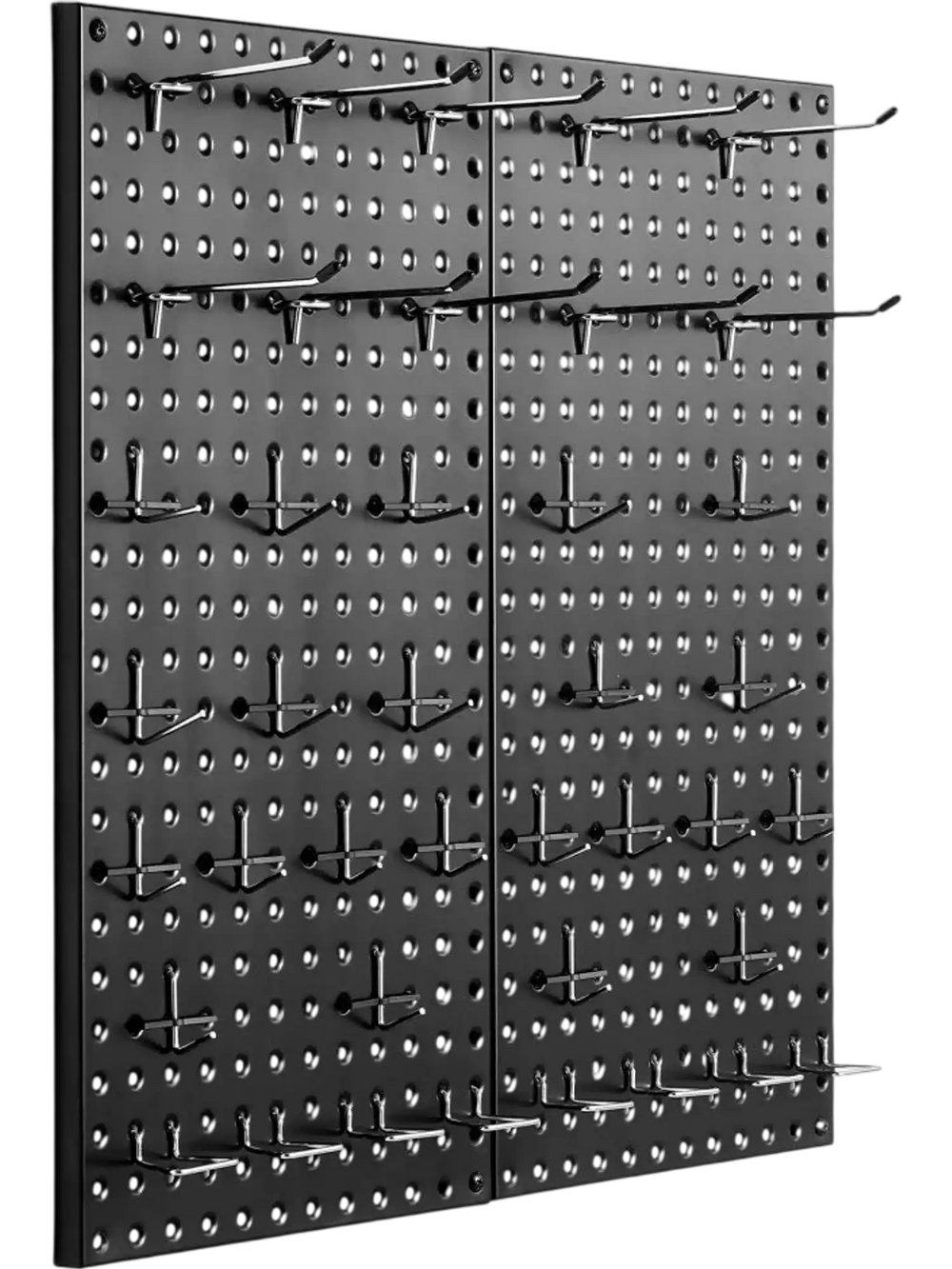 VEVOR Metal Pegboard Panels, 24" x 12" Pegboard, 2 Panels, Heavy Duty Peg Board Wall Organizer with Accessories, for Living Room Garage Tool Storage Office Organization Craft Room Kitchen Home, Black