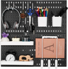 VEVOR Pegboard Combination Kit, 11" x 11" Plastic Pegboard, 4 Panels, Peg Board Wall Organizer Kit with Accessories, for Garage Tool Storage Kitchen Living Room Craft Room Office Bathroom Home, Black