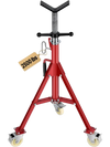 VEVOR Pipe Stand, V Head Pipe Jack Stand Adjustable Height 28-52 Inch, 2500LBS Pipe Jack Stands with Casters, Folding Portable Pipe Stands for 1/8 to 12 Inch Pipe Supporting