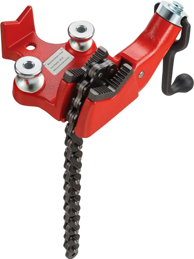 VEVOR Screw Bench Chain Vise 1/8 to 5-Inch Pipe Capacity, Heavy Duty Bench Chain Pipe Vise with Crank Handle, Neoprene-Coated Jaw, Cast Iron Material Ideal for a Variety of Pipes