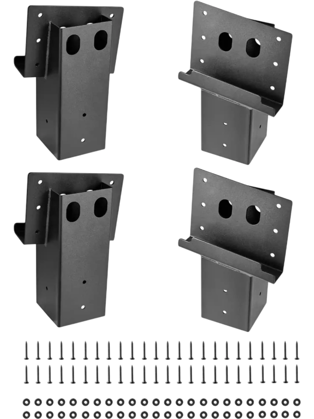VEVOR Deer Blind Brackets, Outdoor 3.6x3.6 Platform Bracket, Fit 3.5x3.5 In / 88.9x88.9 mm Lumber, 2204lbs/1000kg Capacity Steel Elevator Brackets for Deer Stand, Hunting Blinds, Shooting Shack, 4 Pcs