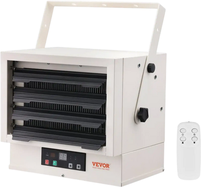 VEVOR Electric Garage Heater, 7500-Watt Digital Fan-Forced Wall/Ceiling Mount Shop Heater, with Remote Control Overheat Protection, Hardwired Heater with 9-Hour Timer, Ideal for Workshop, ETL Listed