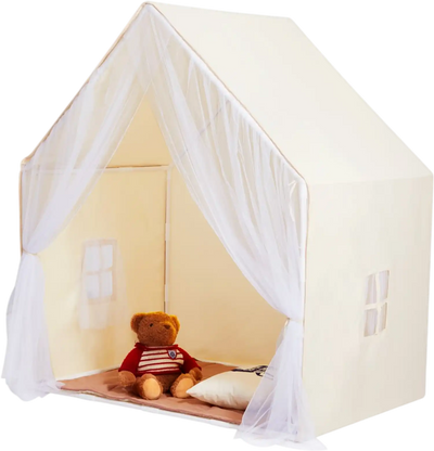 Vevor Kids Play Tent Beige Yurt Indoor Outdoor Tent with Mat and Lamp New
