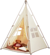 VEVOR Kids Play Tent, Teepee Tent for Kids 1-5 Years Old, Tent for Kids with Windows for Indoor and Outdoor, Foldable Toddler Tent with Mat and Carrying Bag, Kids Tent for Boys and Girls, Beige
