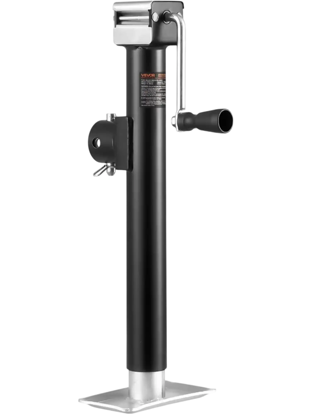 VEVOR Trailer Jack, 5000 lbs Dynamic Load Capacity, Weld-on Pipe-Mount Swivel Trailer Jack with Ergonomic Handle, 15-inch Vertical Travel, Suitable for RV, Horse, Utility, Camping and Yacht Trailers