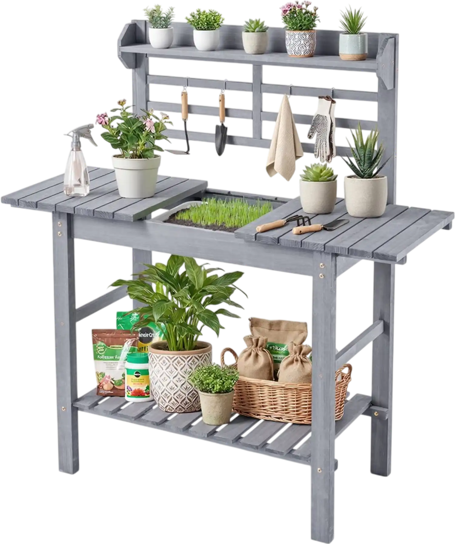 Vevor Potting Bench Outdoor Gardening Workstation with Sink 37-55