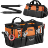 VEVOR Tool Bag, 15.7 Inch, 33-Pocket Portable Tool Box Organizer Storage, Toolbox with Soft Handle, Large Zipper, Adjustable Shoulder Strap, Carrying Toolbag, for Men Women Dad Husband Fathers Day