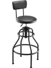 VEVOR Shop Stool with Backrest, Pneumatic Garage Seat/Work Stool with 300 lbs Capacity, Adjustable Height Roller Creeper Seat, 360° Swivel Padded Workshop Stool, for Garage, Shop & Auto Repair, Black