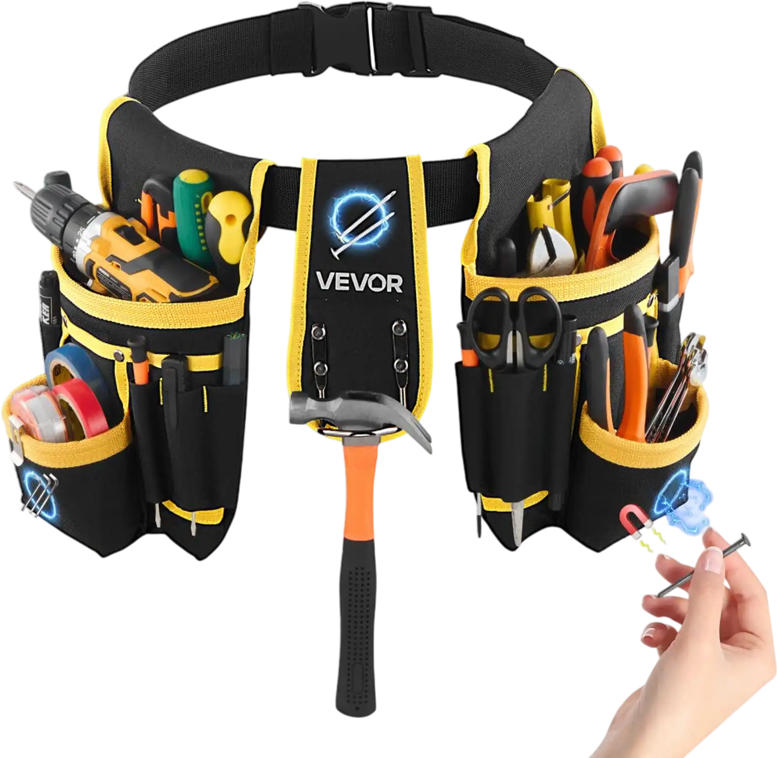 Vevor Tool Belt Magnetic Utility Work Apron with 28 Pockets New