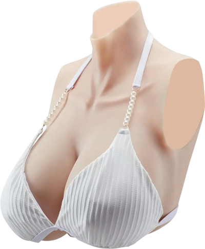 Vevor Breastplate H-Cup High Neck Silicone Breast Forms New