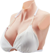 VEVOR Silicone Breastplate, K Sized High Neckline Fake Breasts for Crossdressers, Realistic Silicone-Filled Fake Boobs Breast Forms for Transgender Cosplay Drag Queen, Ivory