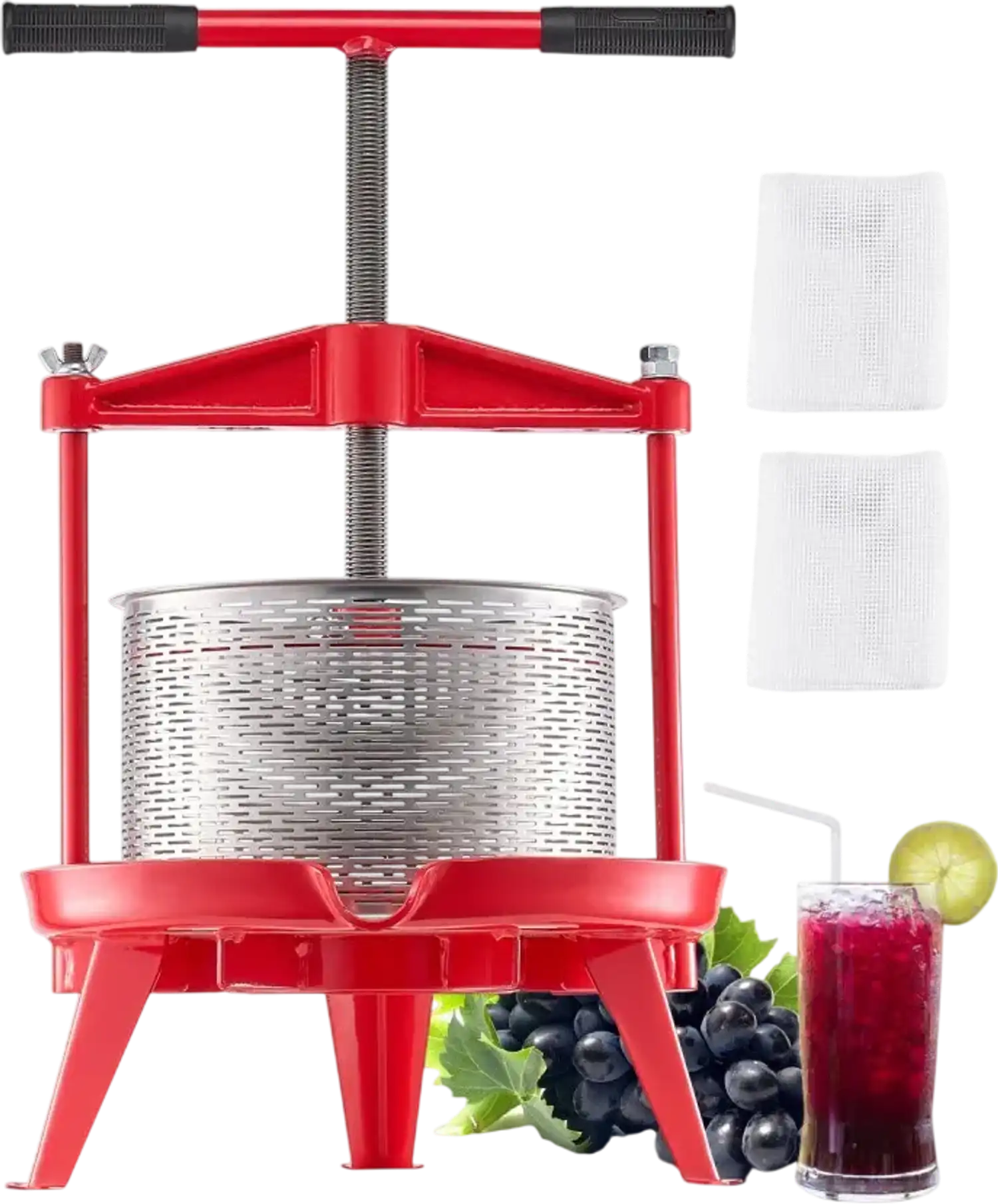 Vevor Wine Press 2.38 Gal Stainless Steel Manual Juice Maker New