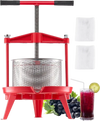 VEVOR 2.38 Gal/9L Fruit Wine Press, Stainless Steel Basket with Cross-beam and Triangular Structure, Manual Juice Maker, Cider Apple Grape Tincture Making Press with T-Handle for Kitchen Home