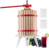VEVOR 4.75 Gal/18L Fruit Wine Press, Solid Wood Basket with 8 Blocks, Heavy Duty Manual Juice Maker, Cider Apple Grape Tincture Honey Olive Oil Making Press with Handle for Kitchen, Home