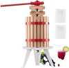 VEVOR 1.6 Gal/6L Fruit Wine Press, Solid Wood Basket with 8 Blocks, Heavy Duty Manual Juice Maker, Cider Apple Grape Tincture Honey Olive Oil Making Press with Handle for Kitchen, Home