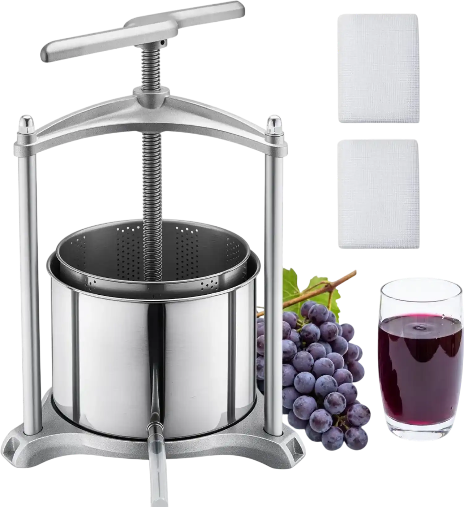 Vevor Fruit Wine Press 1.6 Gal 6L Stainless Steel Manual Juice Maker New