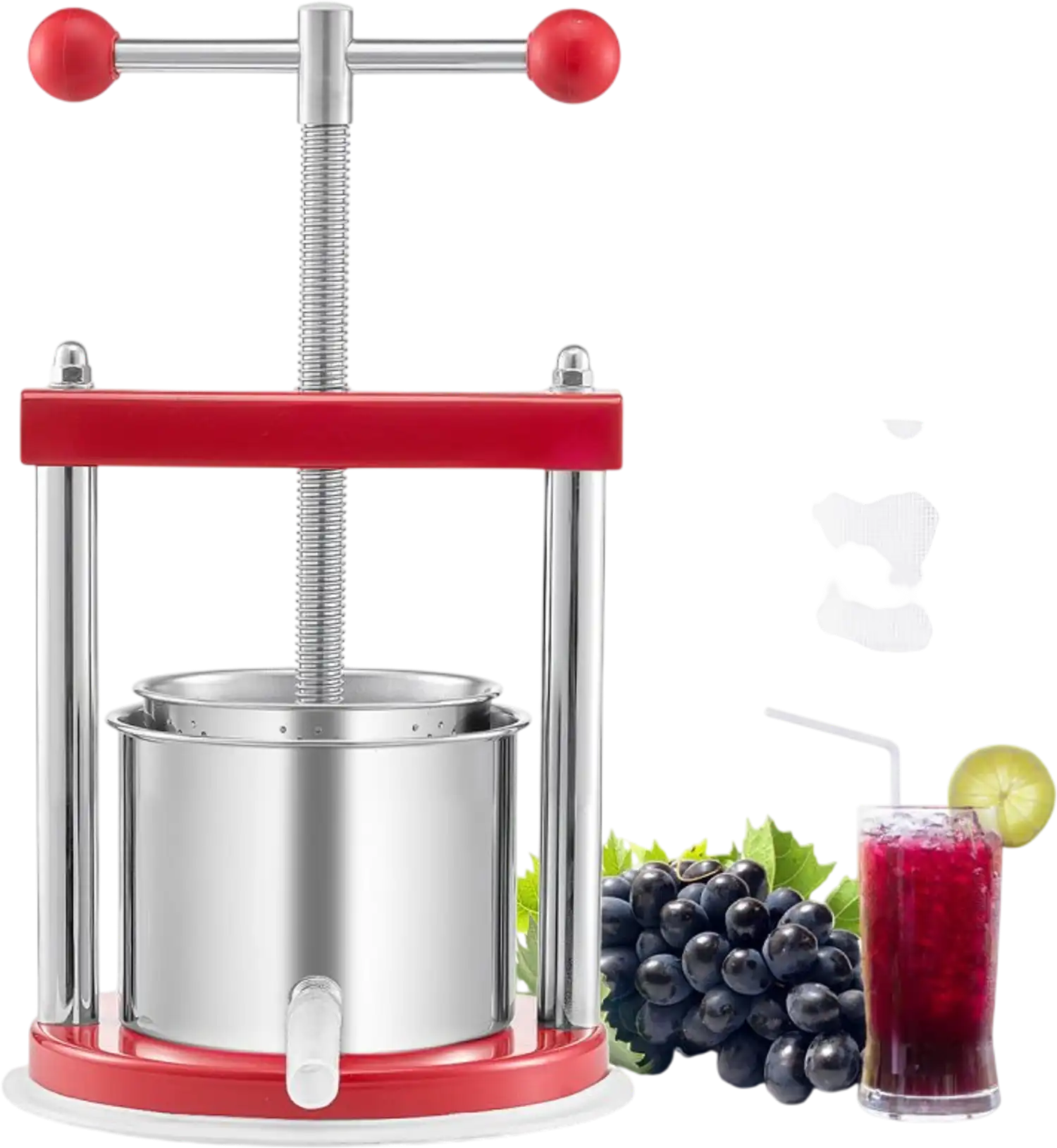 Vevor Fruit Wine Press 0.44 Gal Stainless Steel Manual Juice Maker New