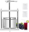 VEVOR 1.45 Gal/5L Fruit Wine Press, 2 Stainless Steel Barrels, Manual Juice Maker, Cider Apple Grape Tincture Honey Olive Oil Making Press with Triangular Handle for Outdoor Kitchen Home