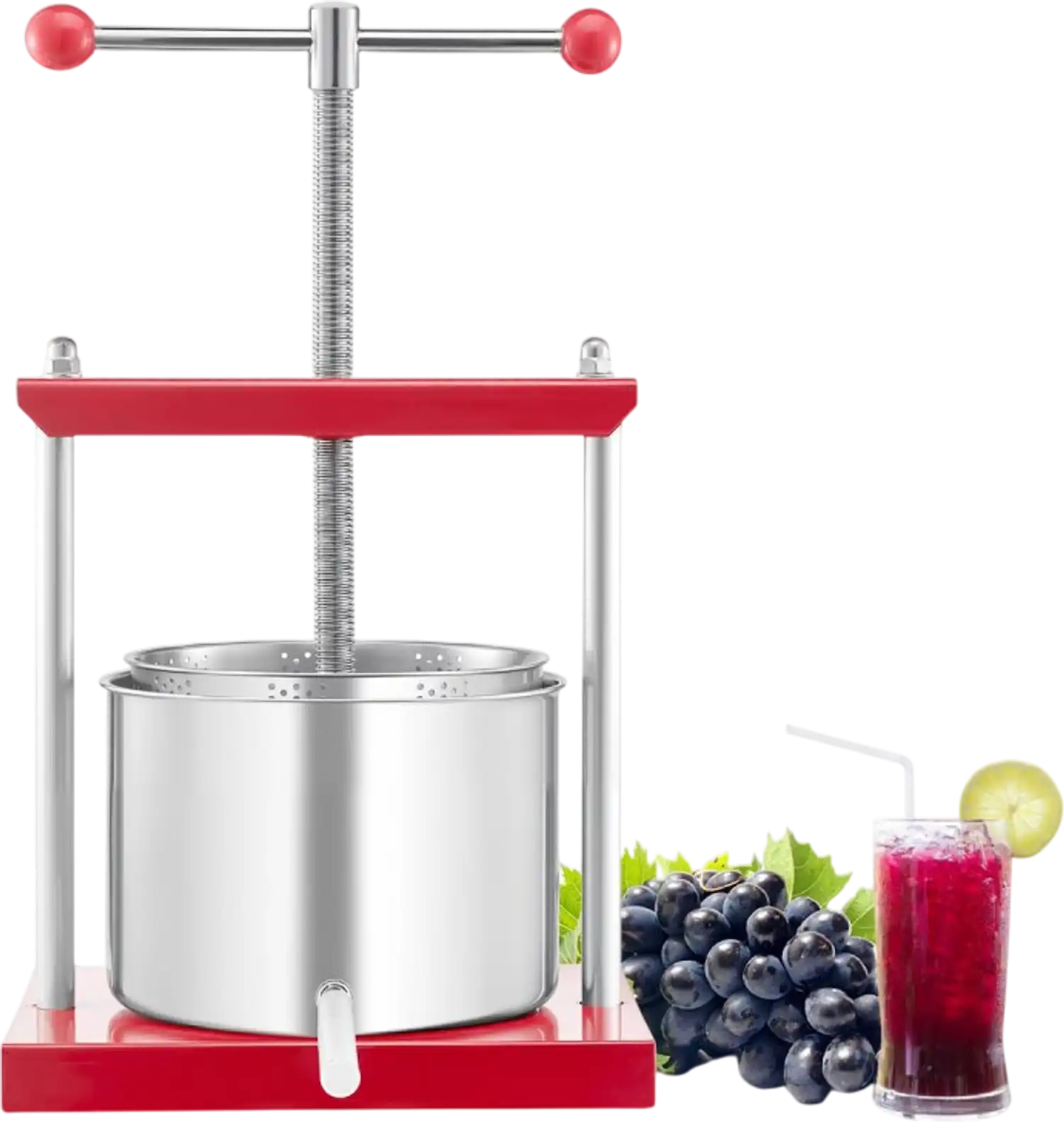 Vevor Fruit Wine Press 1.6 Gal Stainless Steel Manual Juice Maker New