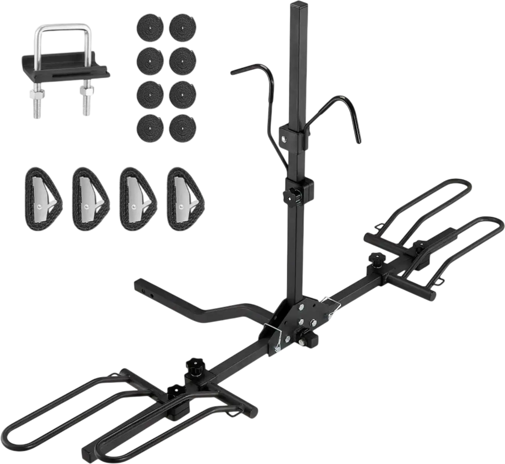 VEVOR Hitch Mount Bike Rack, 2-Bike Platform Style, 80 LBS Max Capacity Bike Rack Hitch for 1.25-/2-inch Receiver, Titling and Folding Bike Carrier with Tires up to 2.4" Wide, for Car, SUV, Truck, RV