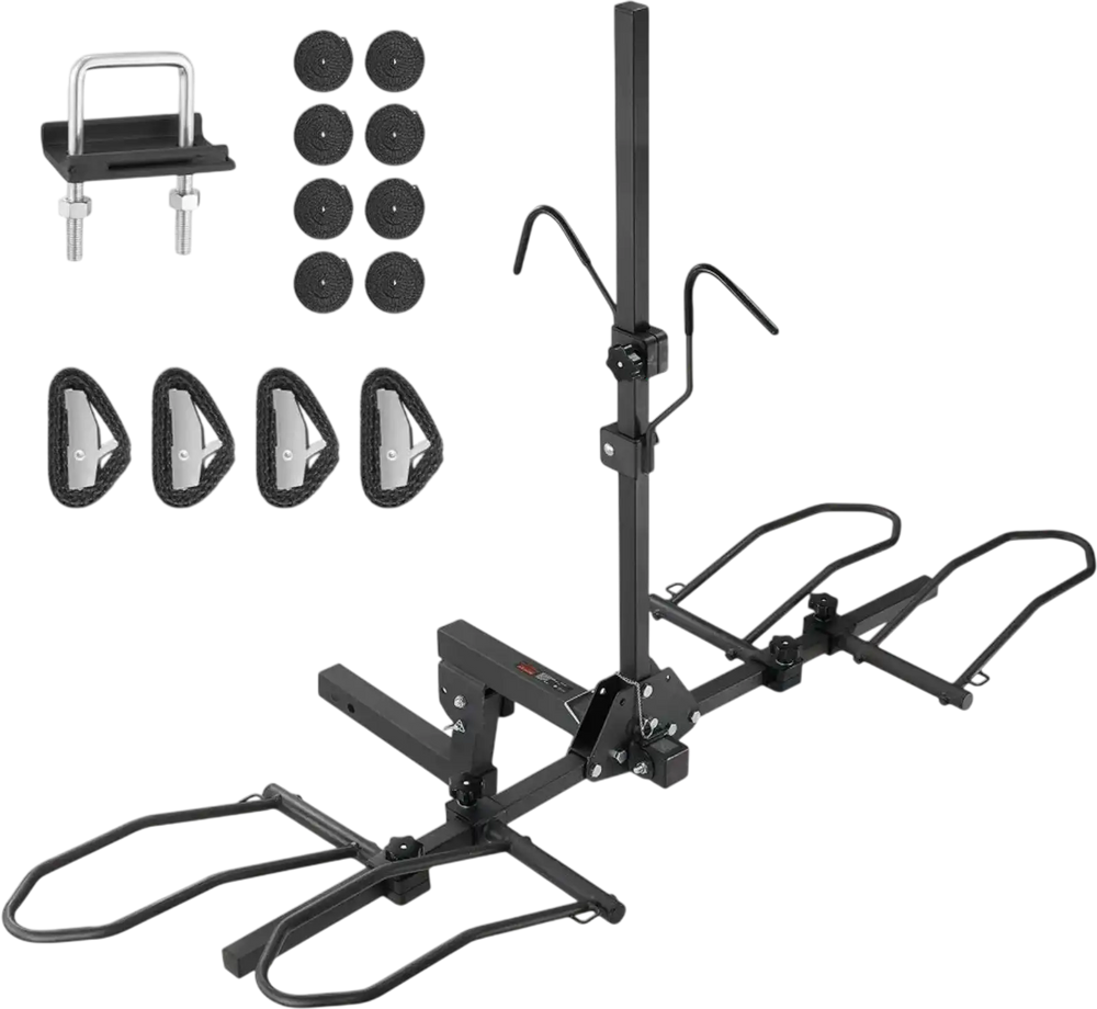 VEVOR Hitch Mount Bike Rack, 2-Bike Platform Style, 160 LBS Max Capacity Bike Rack Hitch for 2-inch Receiver, Titling and Folding Bike Carrier with Tires up to 5" Wide, for Car, SUV, Truck, RV