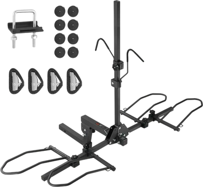 VEVOR Hitch Mount Bike Rack, 2-Bike Platform Style, 160 LBS Max Capacity Bike Rack Hitch for 2-inch Receiver, Titling and Folding Bike Carrier with Tires up to 5