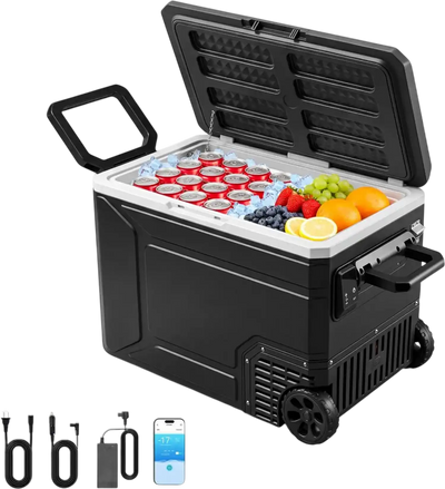 Vevor Car Refrigerator Portable Electric Freezer 82.4 QT/78 L with Handle, App Control & Wheels New