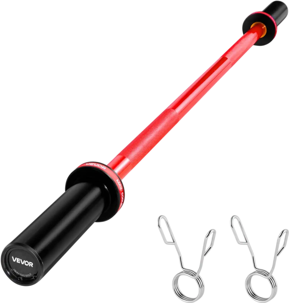 VEVOR 4FT Barbell Bar, Fits 2-Inch Weight Plates, Barbell Bar with Knurled Grip for Strength Training, Weightlifting, Squat, Deadlift, Bench Press, Curl, Overhead Press, 550lbs/226kg Capacity