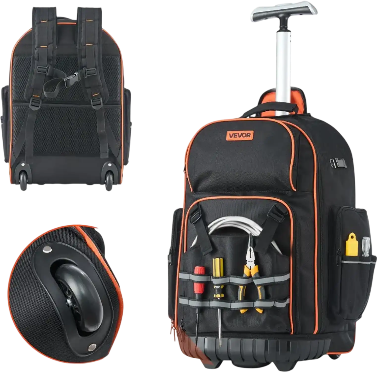 Vevor Rolling Tool Backpack Heavy-Duty Tool Bag on Wheels 15