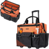 VEVOR Rolling Tool Bag, 110 lbs Load Capacity, 27 Pockets Heavy Duty Roller Tool Bag on Wheels, Adjustable Telescoping Handle & Stable Base, Toolbag Organizers with Wheels for Construction, Mechanic
