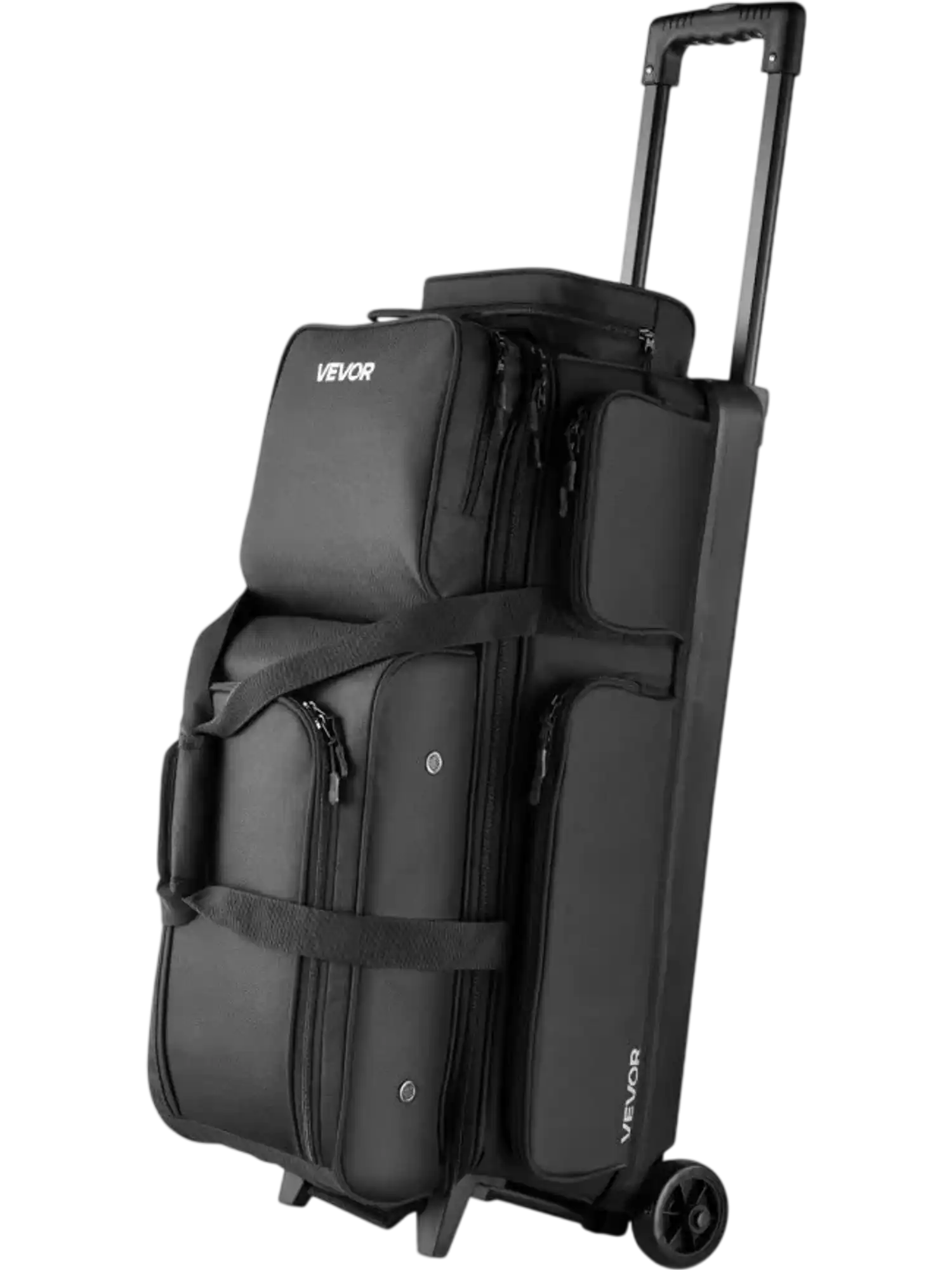 Vevor Bowling Bag 3 Ball Double Roller with Wheels Shoe Compartment New