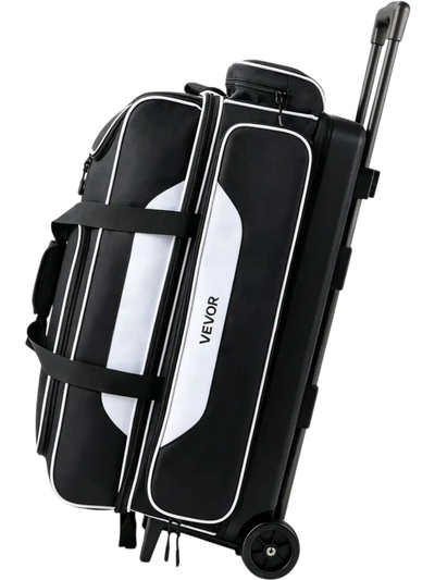 Vevor Bowling Bag 3-Ball Double Roller with Shoe Compartment and Accessory Pockets New