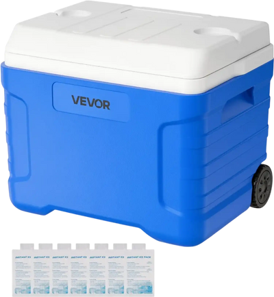 Vevor Cooler 45QT Portable Rolling Hard Cooler with Wheels New