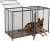 VEVOR 64 Inch Heavy Duty Dog Crate, Max Load Capacity 300 lbs, Indestructible Escape-Proof Dog Kennel Indoor for High Anxiety Large Breeds, Steel Metal Pet Cage with Double Doors & Lockable Wheels