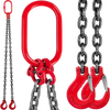 VEVOR Chain Sling, 3/8 inch x 5 ft Lifting Chains with Hooks, G80 Engine Chain Hoist Lifts, 11000 lbs/5 Ton Capacity Lifting Sling Chains for Engine Hoist, Engine Lift Chain with 2 Leg Grab Hooks