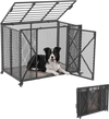 VEVOR 38 Inch Heavy Duty Dog Crate, Max Load 250 lbs, Foldable Indestructible Escape-Proof Dog Kennel Indoor for High Anxiety Small & Medium Breeds, Steel Pet Cage with Double Doors & Lockable Wheels
