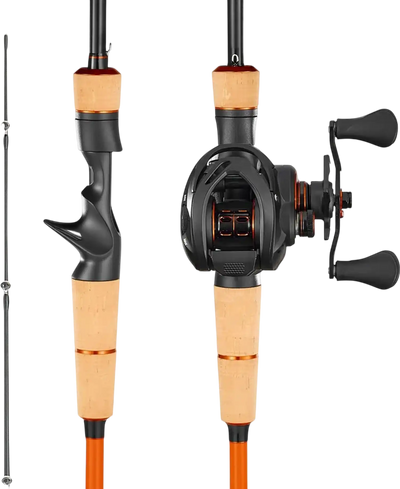 Vevor Rod and Reel Combo IM7 Carbon Fiber Baitcasting Bass Fishing Pole 6.5' New