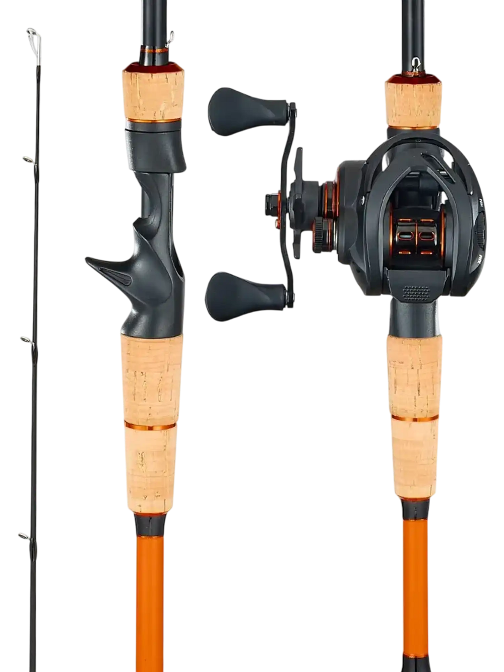VEVOR Rod and Fishing Reel Combo, IM7 Carbon Fiber Baitcasting Rod and Reel Combo, Bass Fishing Pole with 7+1 BB System, 7.0:1 Gear Ratio, Cork Handle, Stainless Steel Guides with Ceramic Rings