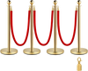 VEVOR 4PCS Gold Stanchion Posts Queue, 38 Inch Red Velvet Rope, Crowd Control Barriers Queue Line Rope, Barriers for Party Supplies
