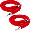 VEVOR 2 Pcs Red Velvet Stanchion Ropes, 5 ft Crowd Control Stanchion Red Velvet Ropes with Silver Hooks, Post Queue Barrier Carpet Rope for Carpet Events Movie Theaters Grand Openings Hotels Party