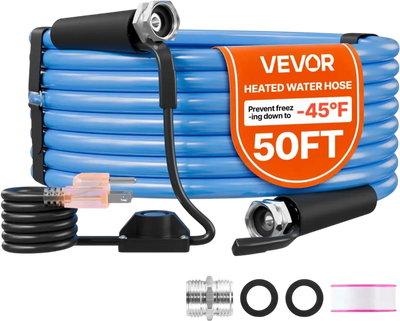 Vevor Heated Water Hose 50' RV Antifreeze Drinking Water Hose New